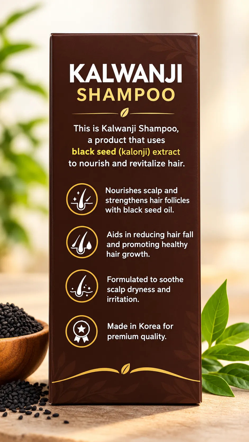 Organic Kalonji Black Seed Shampoo CH6 – Herbal Hair Cleanser with Natural Ingredients | 250ML