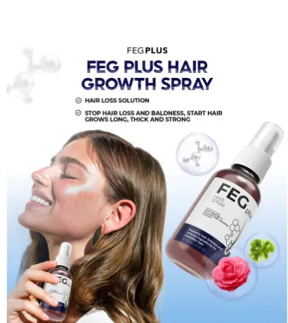 FEG Plus Hair & Beard Growth Spray – Minoxidil, Redensyl & Natural Extracts Formula | 50ml