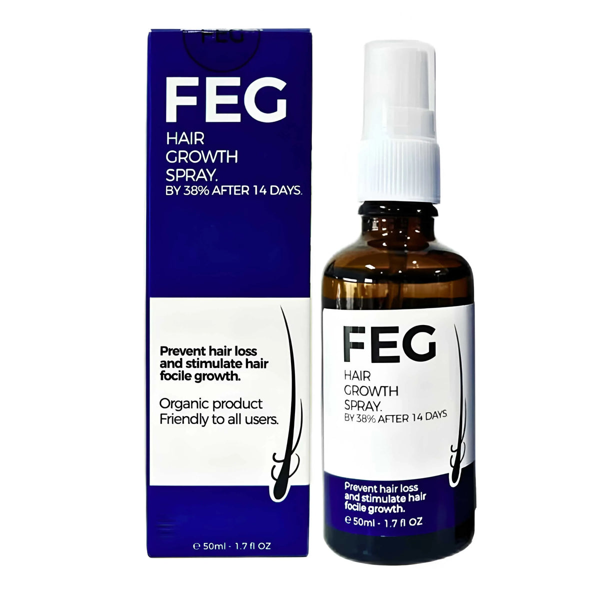 FEG Plus Hair & Beard Growth Spray – Minoxidil, Redensyl & Natural Extracts Formula | 50ml