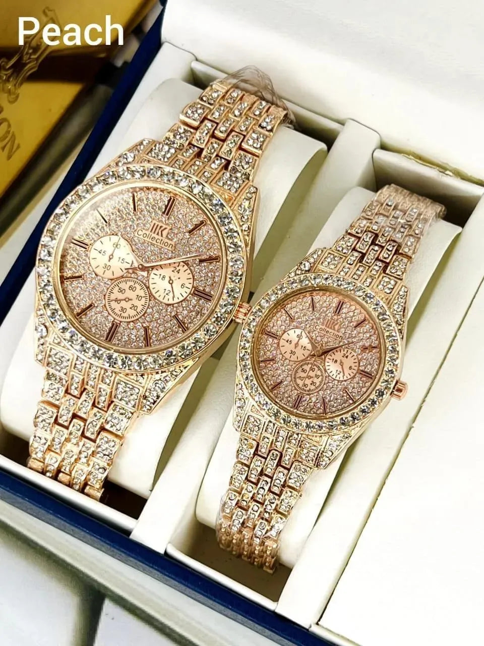 Diamond-Accented Couple Watch Set – Matching His & Her Fashion Wristwatches | Gift for Couples