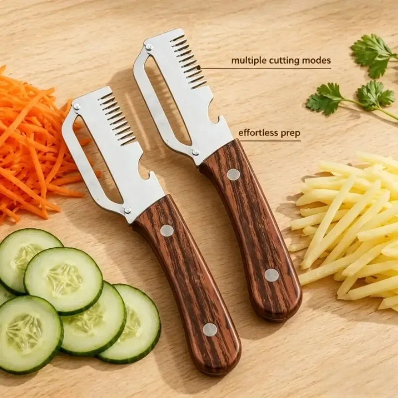 Multi-function stainless steel kitchen peeler for fruits and vegetables
