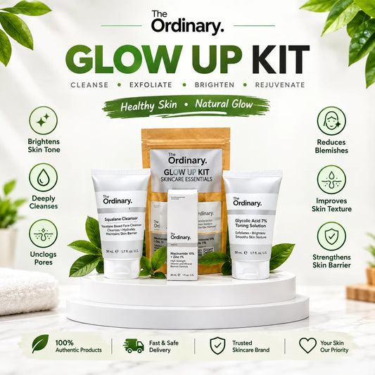 The Ordinary Brightening Glow Kit – Niacinamide, Squalane Cleanser & Azelaic Acid Skincare Set for Face & Hands