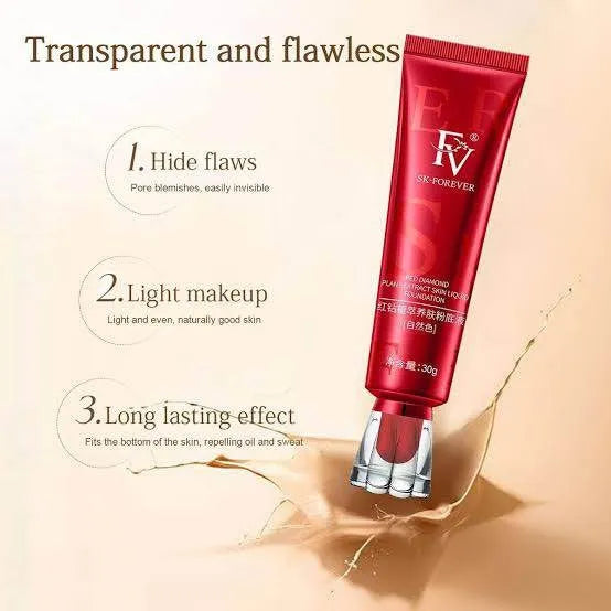 FV Matte Foundation for Oily & Normal Skin – Waterproof, Oil-Free, Long-Lasting Liquid Foundation | 30g Ivory